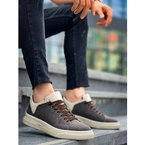 KB-X204 Kuback Taba Bej Keten Bej Yüksek Taban Günlük Erkek Spor Ayakkabı