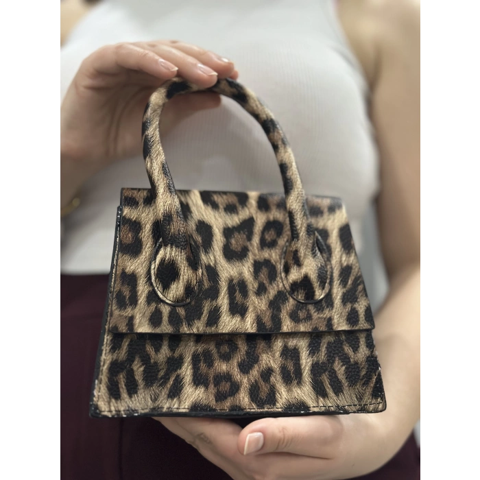 luxe leopar cilt çanta