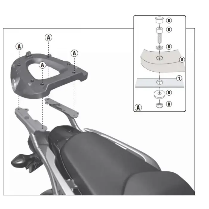 GIVI 1109FZ HONDA INTEGRA 700 (12-13) ARKA ÇANTA TAŞIYICI