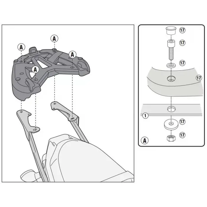 GIVI 2118FZ YAMAHA MT-07 (14-17) ARKA ÇANTA TAŞIYICI