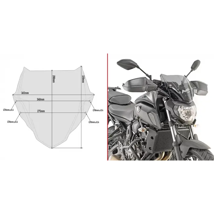 GIVI A2140 YAMAHA MT-07 (18-20) RÜZGAR SİPERLİK