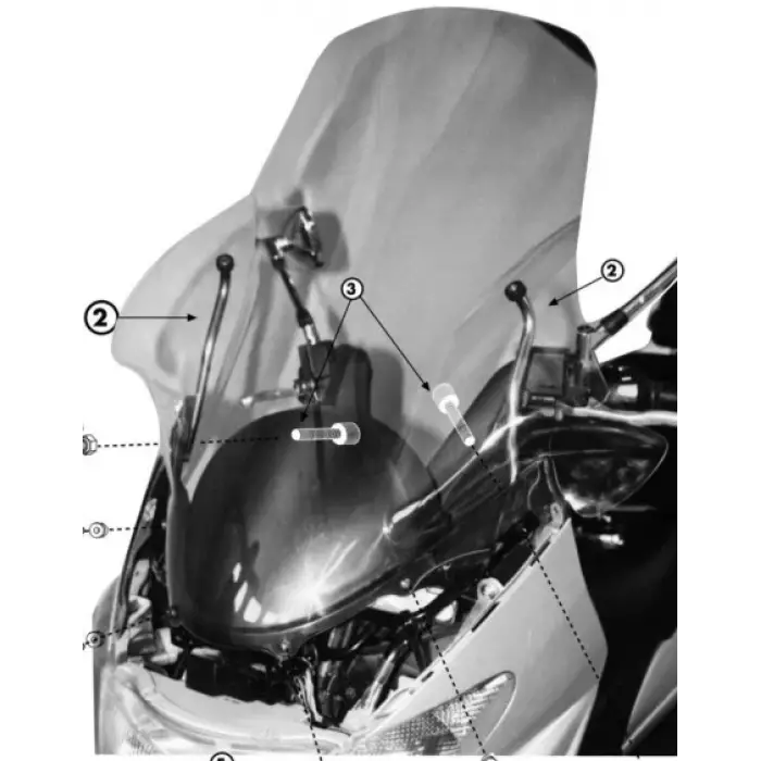 GIVI D156KIT SUZUKI BURGMAN AN 250-400 (98-02) RÜZGAR SİPERLİK BAĞLANTISI