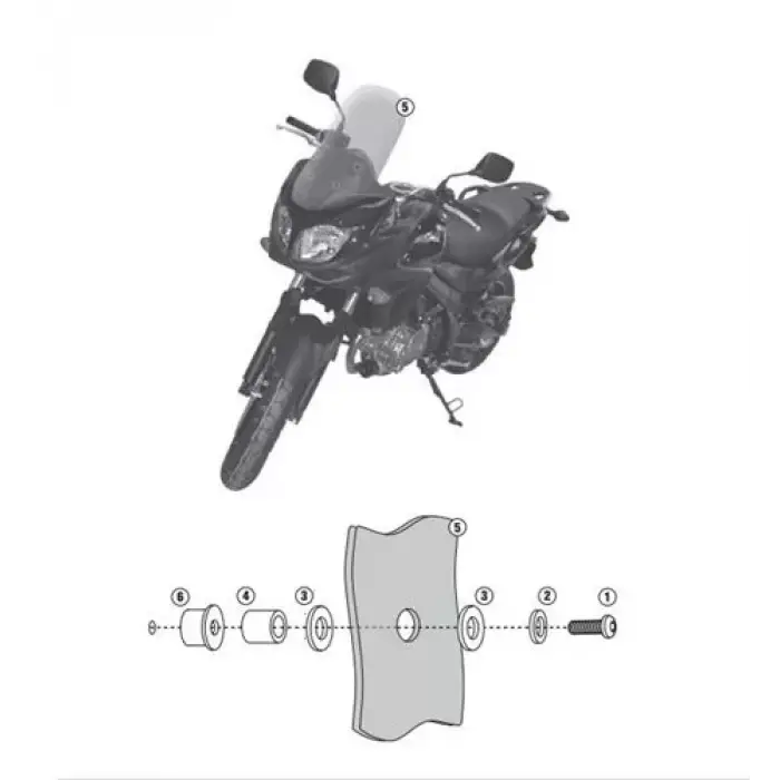 GIVI D3101KIT SUZUKI DL 650 V-STROM (11-16) RÜZGAR SİPERLİK BAĞLANTISI