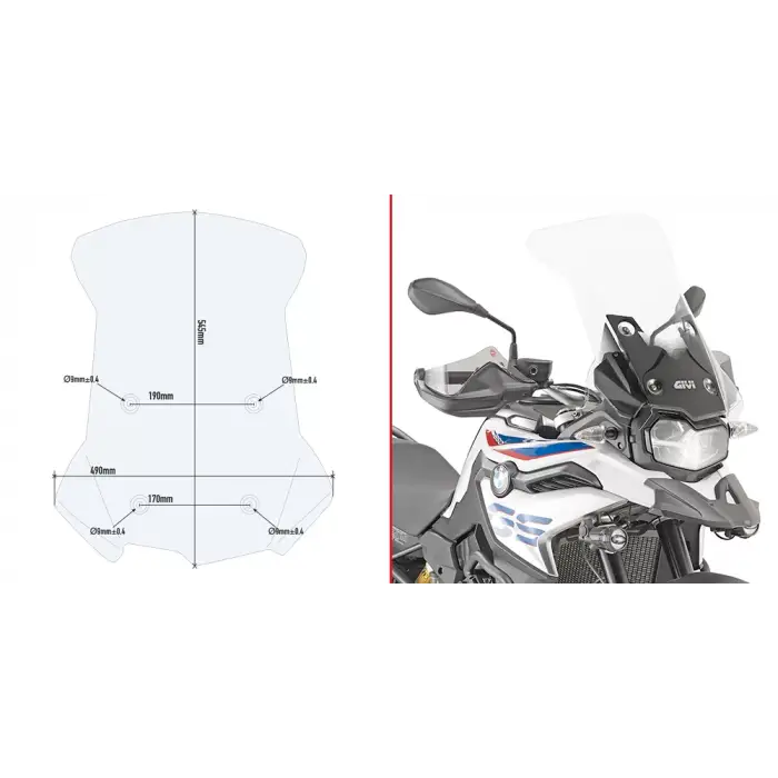 GIVI D5127ST BMW F 750 GS (18-23) - F 800 (24-25) - F 850 GS (18-23) RÜZGAR SİPERLİK