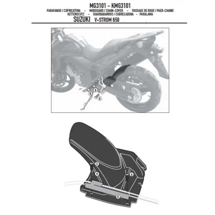 GIVI MG3101 SUZUKI DL 650 V-STROM (11-16) ZİNCİR MUHAFAZA VE ÇAMURLUK