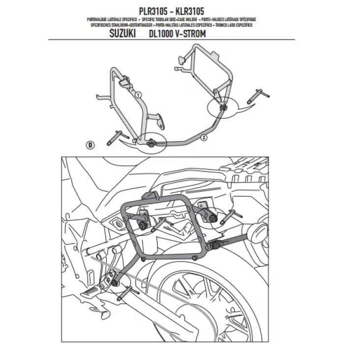 GIVIPLR3105SUZUKIDL1000V-STROM(14-19)YANÇANTATAŞIYICI