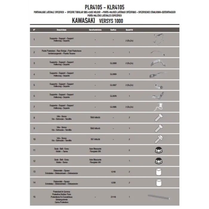 GIVIPLR4105KAWASAKIVERSYS1000(12-14)YANÇANTATAŞIYICI