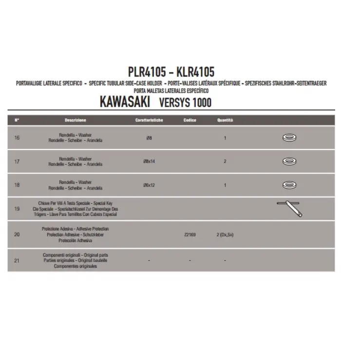 GIVIPLR4105KAWASAKIVERSYS1000(12-14)YANÇANTATAŞIYICI