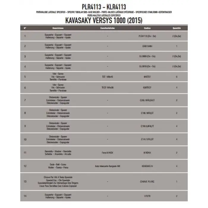 GIVIPLR4113KAWASAKIVERSYS1000(15-16)YANÇANTATAŞIYICI