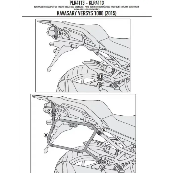 GIVIPLR4113KAWASAKIVERSYS1000(15-16)YANÇANTATAŞIYICI