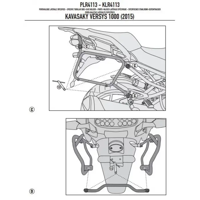 GIVIPLR4113KAWASAKIVERSYS1000(15-16)YANÇANTATAŞIYICI
