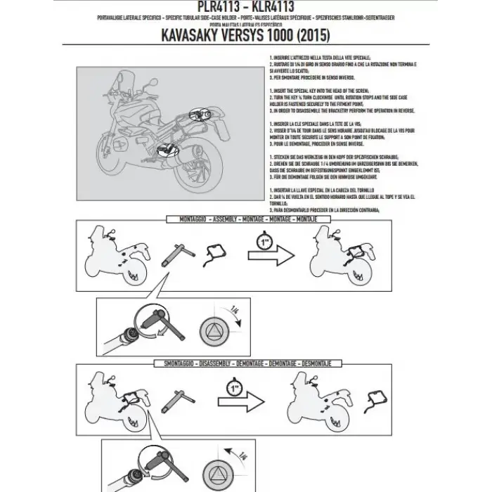 GIVIPLR4113KAWASAKIVERSYS1000(15-16)YANÇANTATAŞIYICI