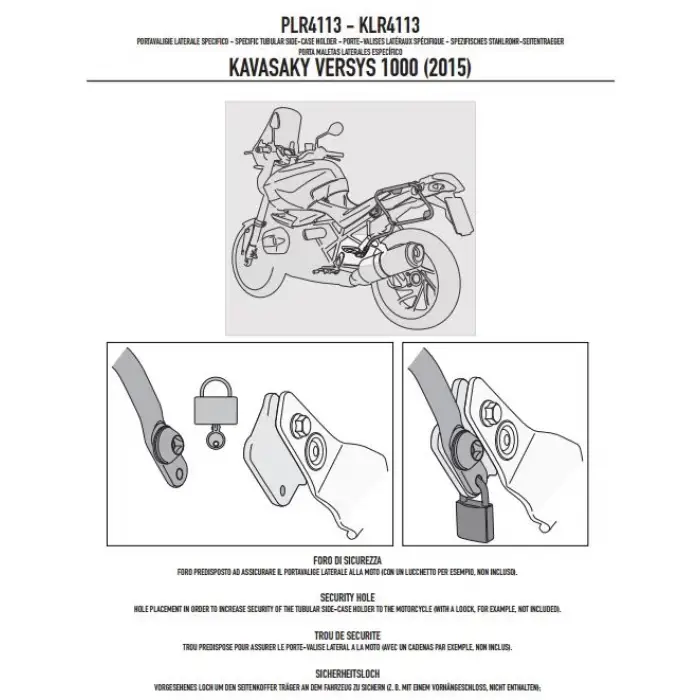 GIVIPLR4113KAWASAKIVERSYS1000(15-16)YANÇANTATAŞIYICI