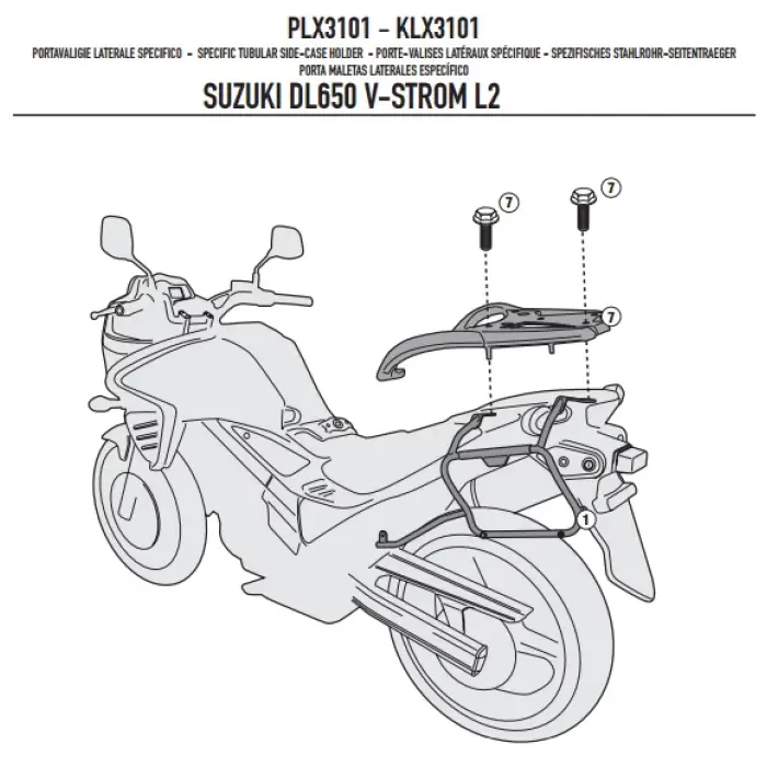 GIVI PLX3101 SUZUKI DL 650 V-STROM (11-16) YAN ÇANTA TAŞIYICI