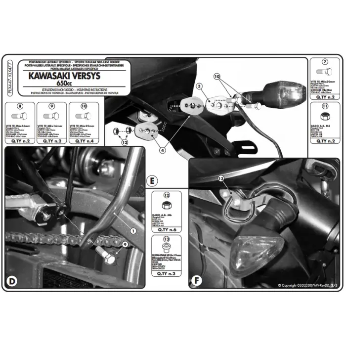 GIVIPLX447KAWASAKIVERSYS650(06-09)YANÇANTATAŞIYICI