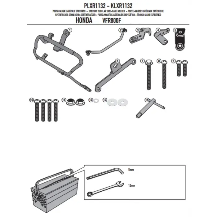 GIVIPLXR1132HONDAVFR800F(14-20)YANÇANTATAŞIYICI