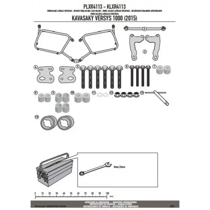GIVIPLXR4113KAWASAKIVERSYS1000(15-16)YANÇANTATAŞIYICI