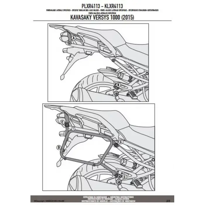 GIVIPLXR4113KAWASAKIVERSYS1000(15-16)YANÇANTATAŞIYICI