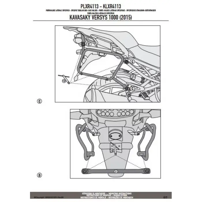 GIVIPLXR4113KAWASAKIVERSYS1000(15-16)YANÇANTATAŞIYICI