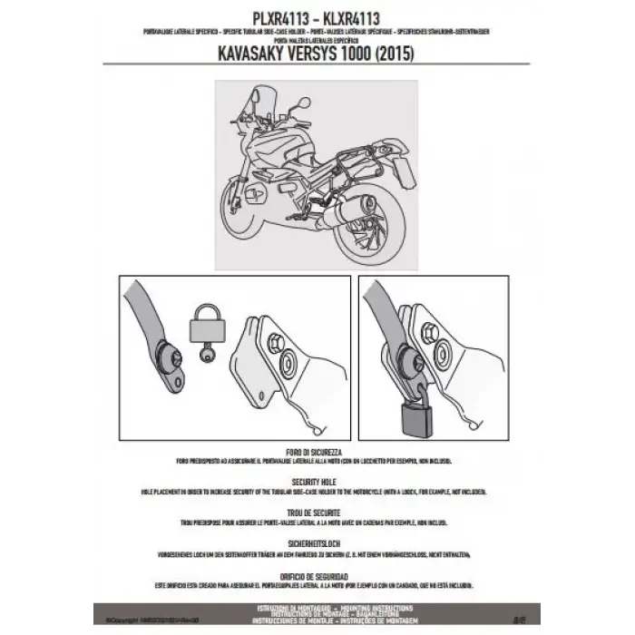 GIVIPLXR4113KAWASAKIVERSYS1000(15-16)YANÇANTATAŞIYICI