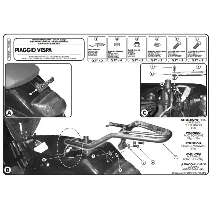 GIVISR105PIAGGIOVESPALX-S50-125-150(05-14)ARKAÇANTATAŞIYICI