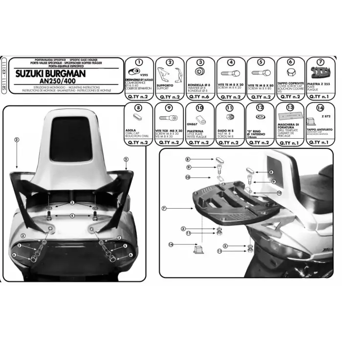GIVISR111SUZUKIBURGMAN250-400(98-02)ARKAÇANTATAŞIYICI