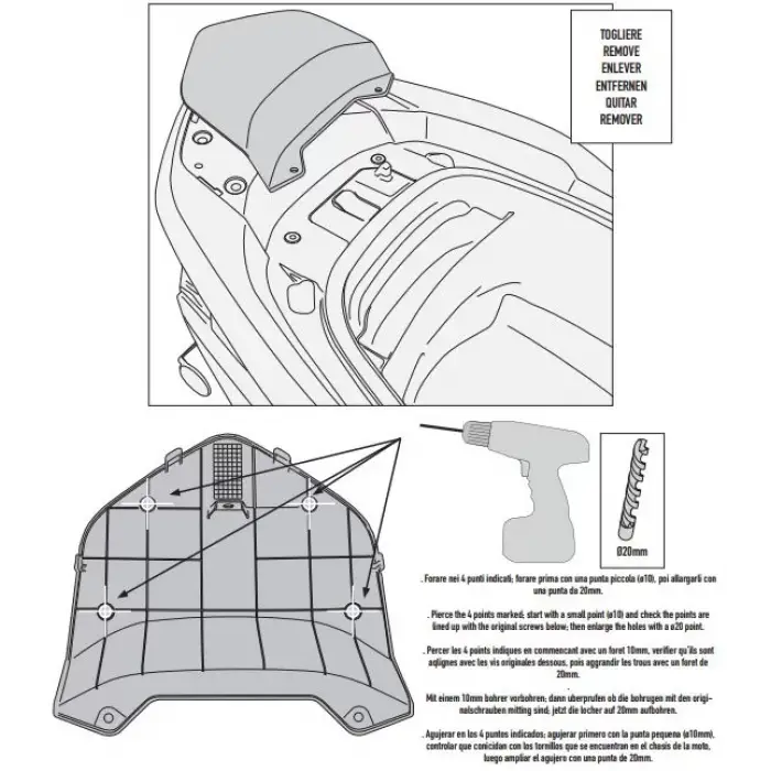 GIVISR1123HONDAFORZA300ABS(13-17)ARKAÇANTATAŞIYICI