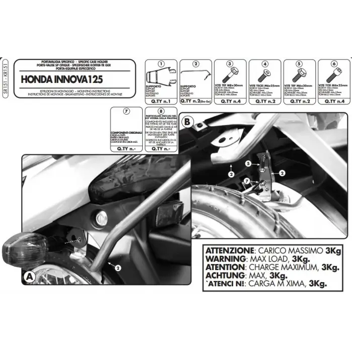 GIVISR151HONDAINNOVIA125(07-14)ARKAÇANTATAŞIYICI