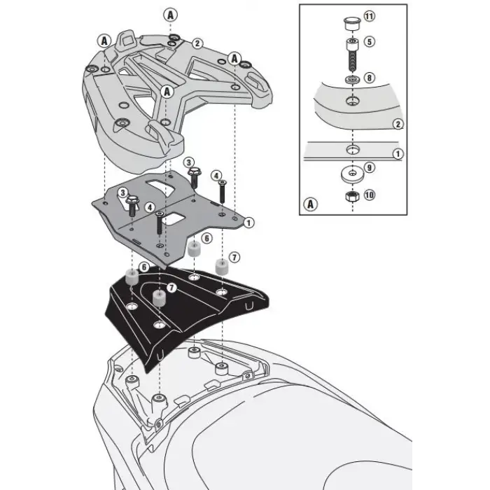 GIVI SR4111 KAWASAKI J300 (14-21) ARKA ÇANTA TAŞIYICI