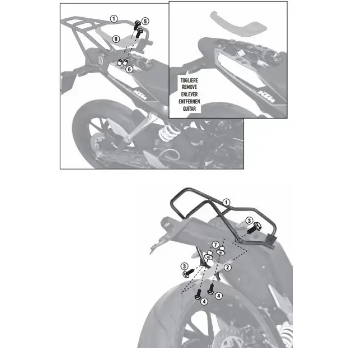 GIVI SR7701 KTM DUKE 125-200-390 (11-16) ARKA ÇANTA TAŞIYICI
