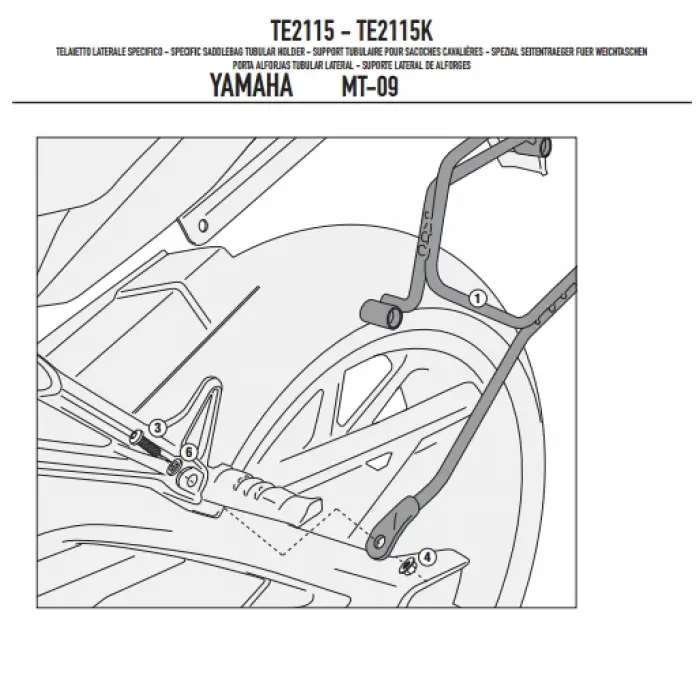 GIVI TE2115 YAMAHA MT-09 (13-16) YAN KUMAŞ ÇANTA TAŞIYICI
