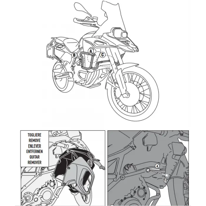 GIVI TNH5110OX BMW F 800 GS ADVENTURE (13-18) ÜST KORUMA DEMİRİ