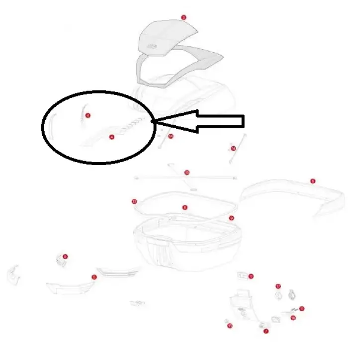 GIVI Z4703FR ÇANTA REFLEKTÖRÜ ÜST TAKIM GRİ V47