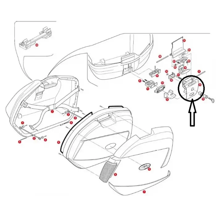 GIVI Z641NR ÇANTA KİLİT MEKANİZMA KAPAK E260-E340-E350-E370-E450-V46-E470-V35