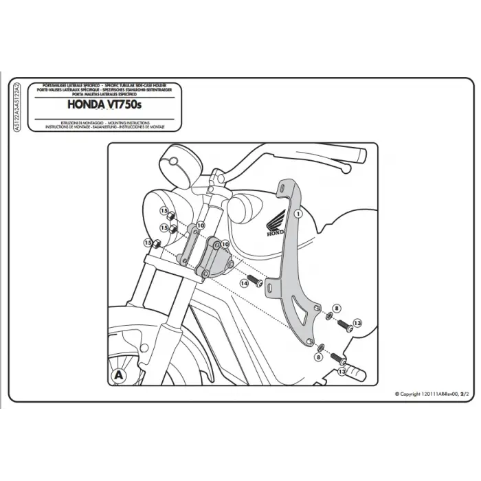 KAPPA AS122A2 HONDA VT 750 S (10-15) RÜZGAR SİPERLİK BAĞLANTISI