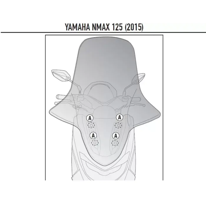 KAPPA D2123KITK YAMAHA N-MAX 125-155 (15-20) RÜZGAR SİPERLİK BAĞLANTISI