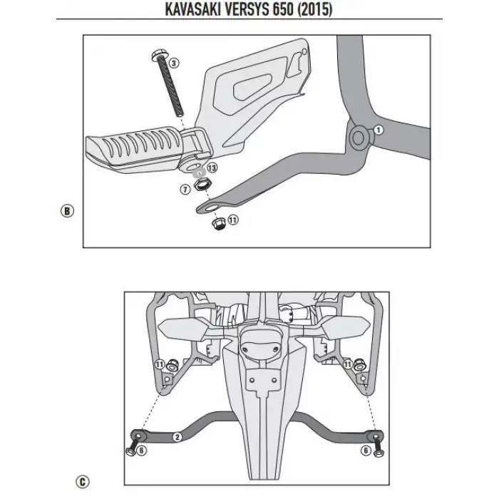 KAPPA KL4114 KAWASAKI VERSYS 650 (15-22) YAN ÇANTA TAŞIYICI