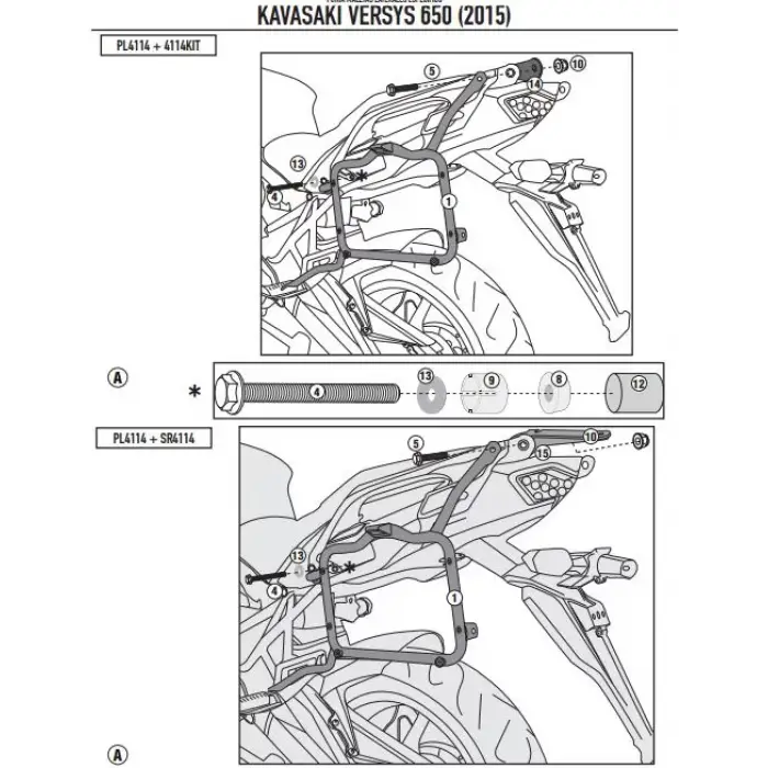 KAPPA KL4114 KAWASAKI VERSYS 650 (15-22) YAN ÇANTA TAŞIYICI