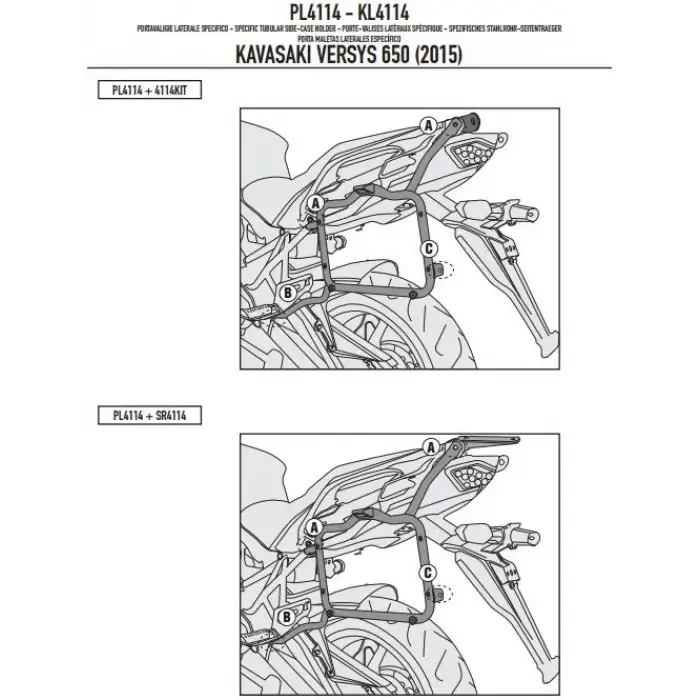 KAPPA KL4114 KAWASAKI VERSYS 650 (15-22) YAN ÇANTA TAŞIYICI