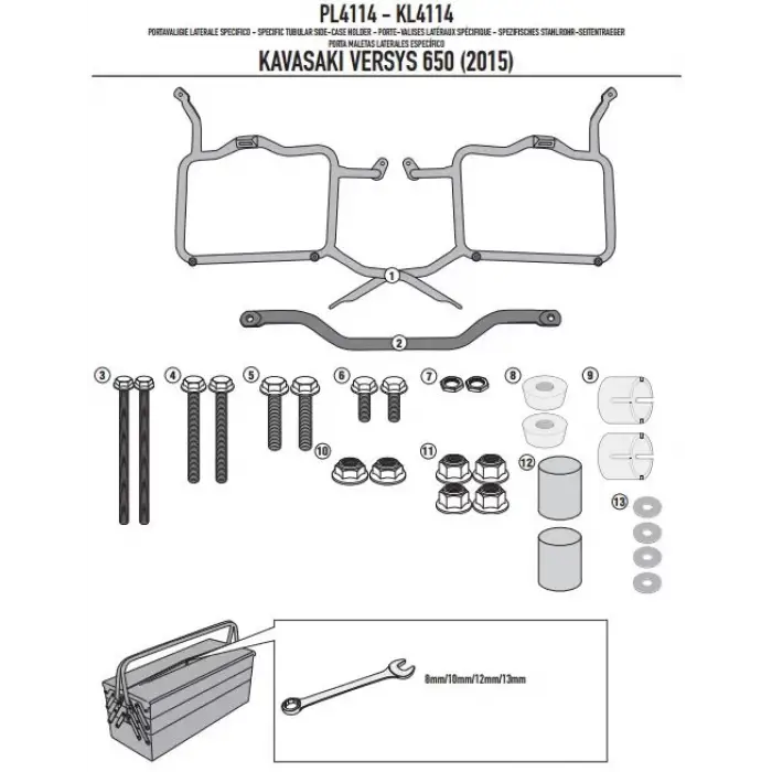 KAPPA KL4114 KAWASAKI VERSYS 650 (15-22) YAN ÇANTA TAŞIYICI