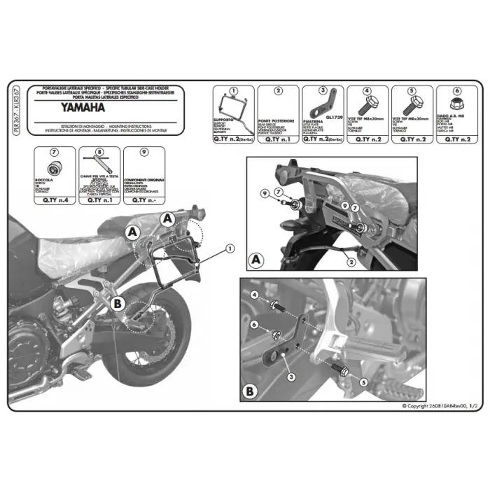 KAPPA KLR367 YAMAHA XT 1200Z SUPERTENERE (10-21) YAN ÇANTA TAŞIYICI