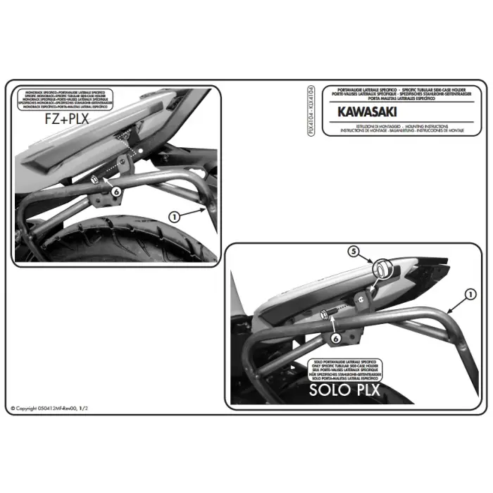 KAPPA KLX4104 KAWASAKI ER-6N - ER-6F 650 (12-16) YAN ÇANTA TAŞIYICI