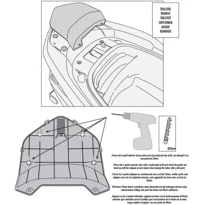 KAPPA KR1123MM HONDA FORZA 300 ABS (13-17) ARKA ÇANTA TAŞIYICI