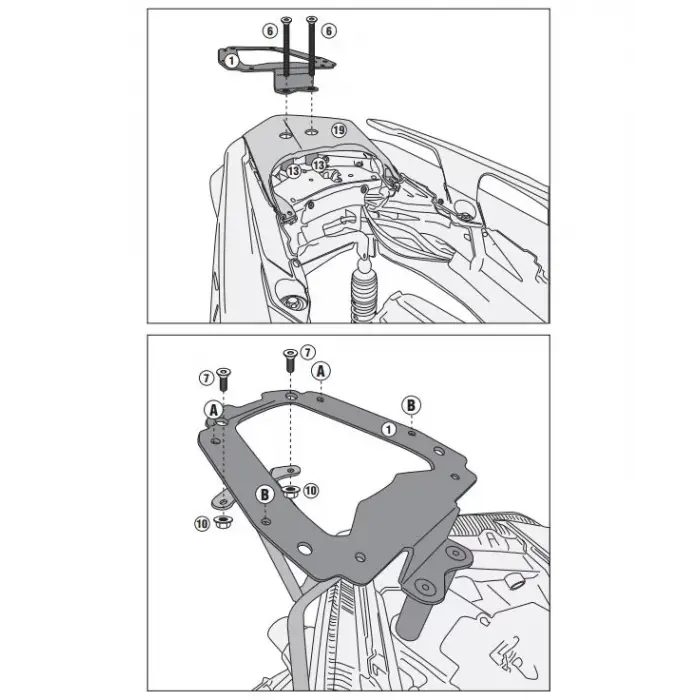 KAPPA KR2136 YAMAHA X-MAX 125-250 (18-22) - X-MAX 300 (17-22) ARKA ÇANTA TAŞIYICI