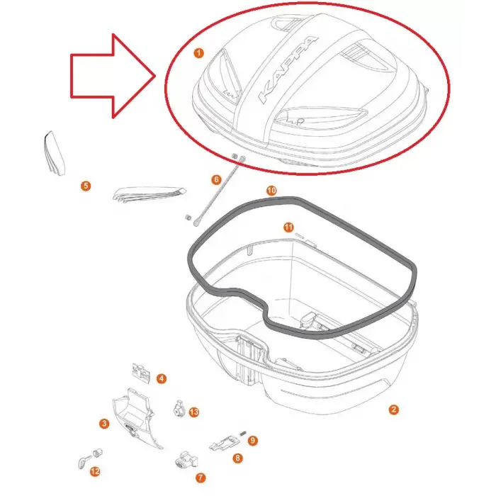KAPPA ZK47CNM ÇANTA ÜST KAPAK SİYAH K47