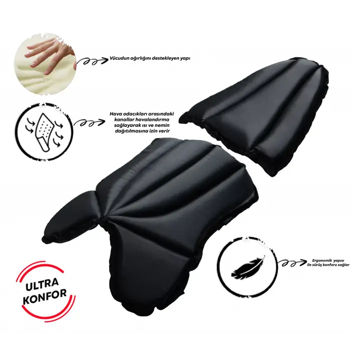 VEXO HAVA DESTEKLİ MOTOSİKLET-SCOOTER KONFOR SELE MİNDERİ TK (UNIVERSAL)