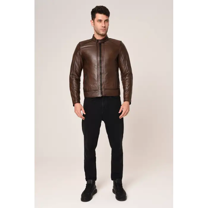 VEXO MOTO DERİ MONT ANTİK KAHVE