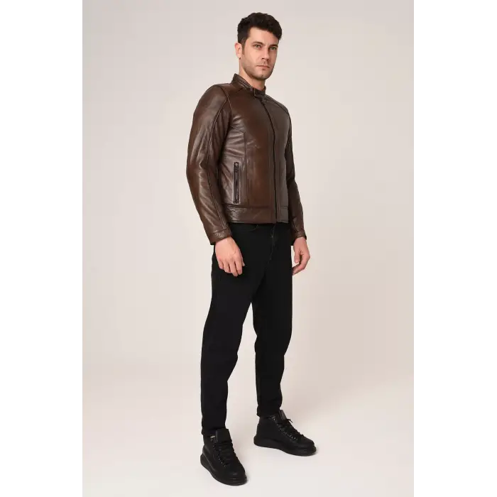 VEXO MOTO DERİ MONT ANTİK KAHVE