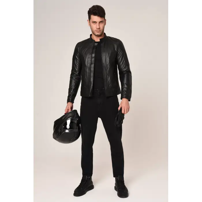 VEXO MOTO DERİ MONT SİYAH