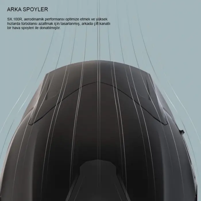 NEXX SX.100R GRIDLINE MAT GRİ-KIRMIZI KASK ARKA SPOILER